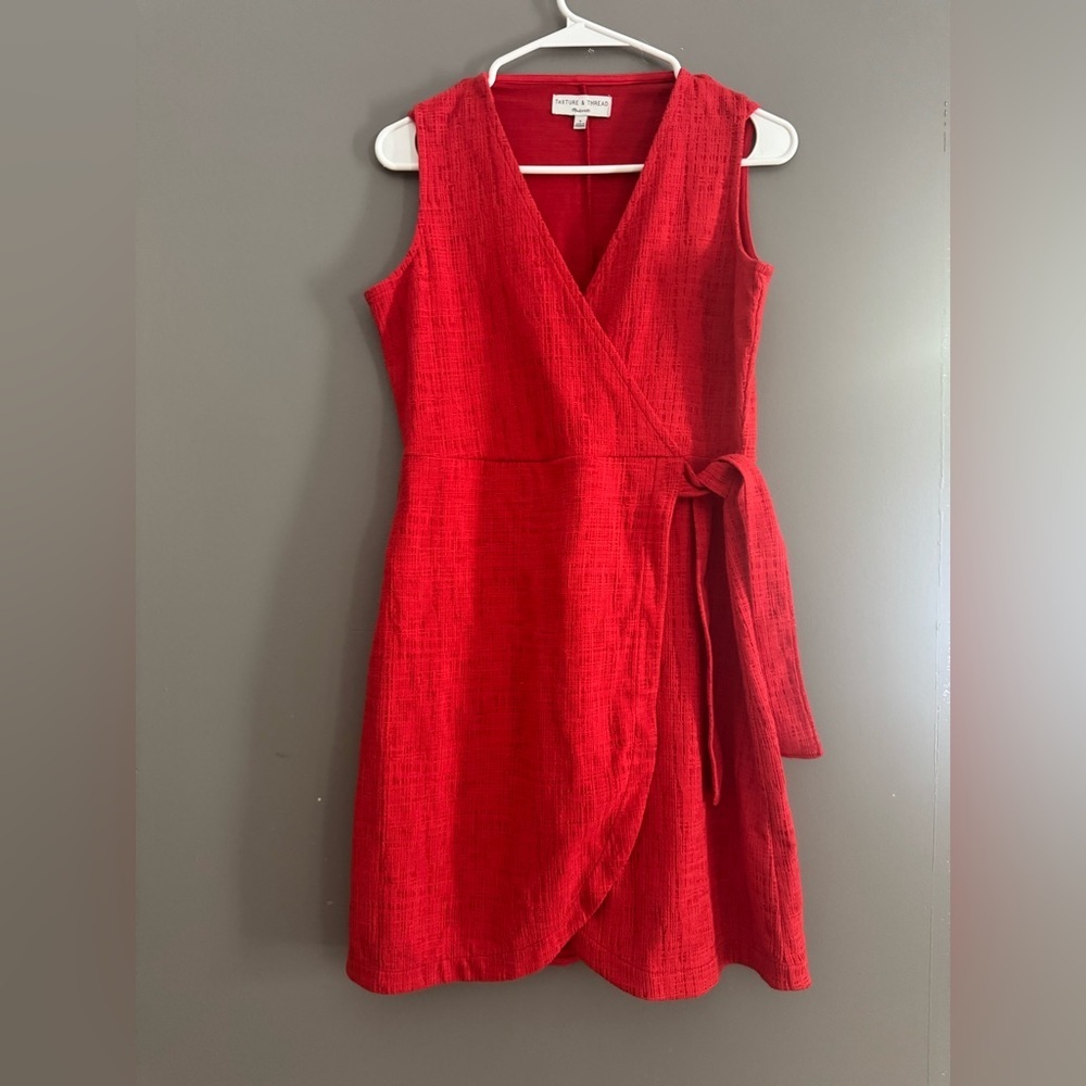 Madewell Vibrant Red Asymmetrical Dress